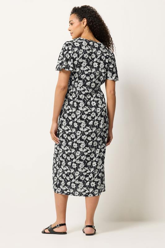 M&Co Black Daisy Print Midi Tea Dress | M&Co 2