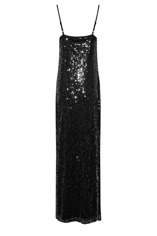LTS Tall Women's Black Sequin Slip Maxi Dress | Long Tall Sally 7