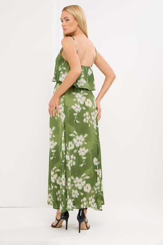 STAR Green Abstract Satin Maxi Dress | StarByJM 2