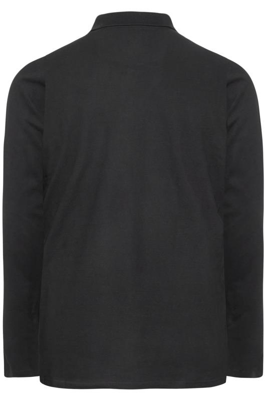 BadRhino Big & Tall Black Essential Long Sleeve Polo Shirt 4