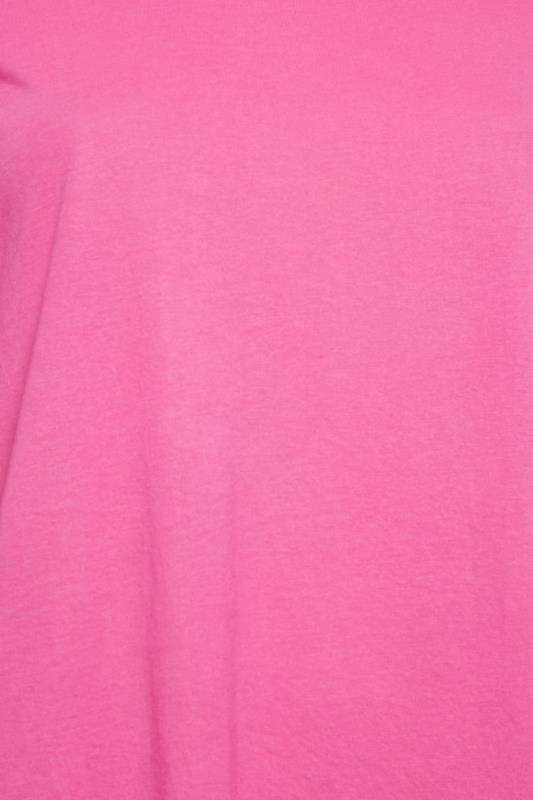 YOURS Curve Plus Size Hot Pink Long Sleeve Essential T-Shirt | Yours Clothing 5