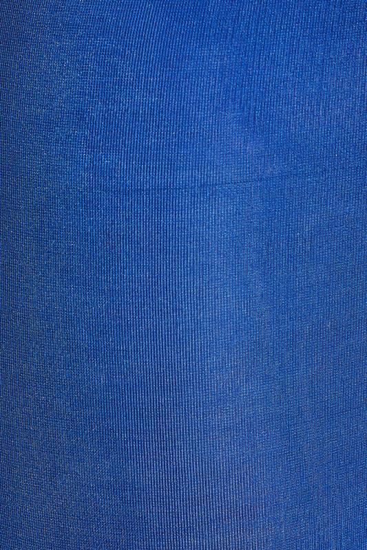 Plus Size Cobalt Blue Slinky Split Hem Leggings | Yours Clothing 3