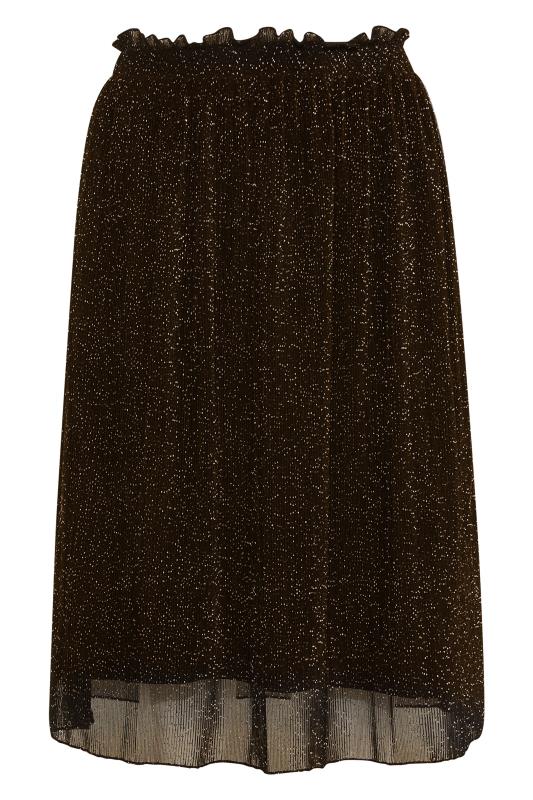 LTS Tall Black Glitter Pleated Skirt 3