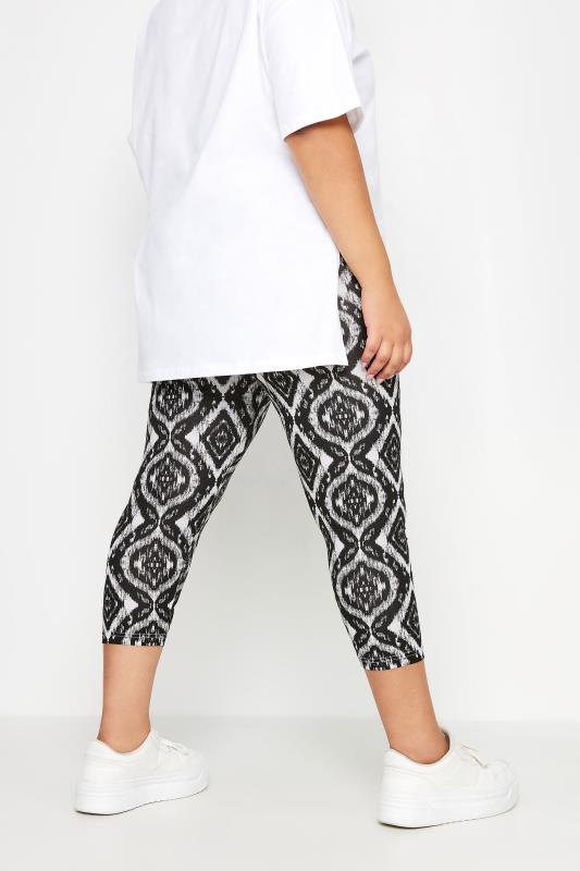 YOURS Plus Size 2 PACK Black Aztec Print Cropped Leggings | Yours Clothing 6