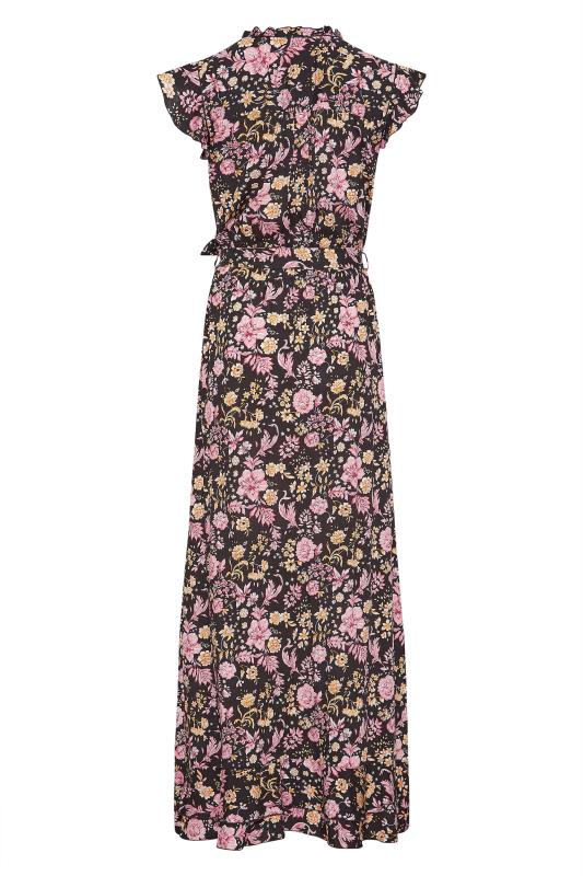 LTS Tall Women's Black Floral Frill Maxi Dress | Long Tall Sally 7