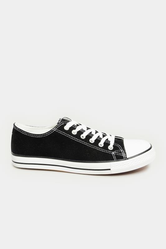 LTS Black Canvas Low Trainers In Standard Fit | Long Tall Sally  3