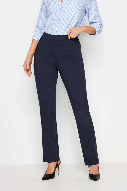 LTS Tall Women's Navy Blue Stretch Straight Leg Trousers | Long Tall Sally 2