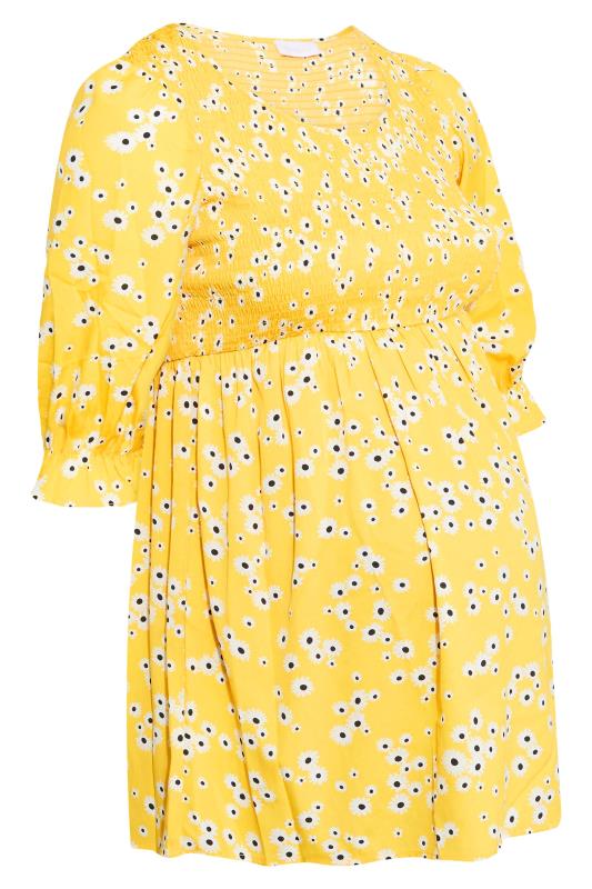 BUMP IT UP MATERNITY Plus Size Light Blue Polka Dot Shirred Top | Yours Clothing 6