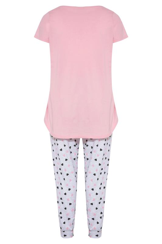 DISNEY Plus Size Pink Dalmatian Heart Print Pyjama Set | Yours Clothing 7