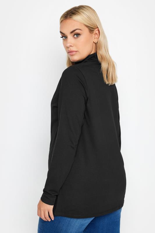 YOURS Plus Size Black Long Sleeve Turtle Neck Top | Yours Clothing 3