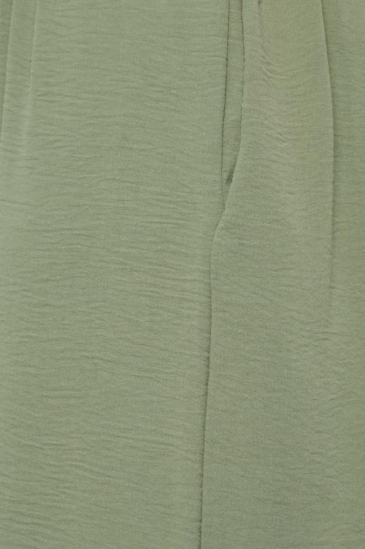 YOURS Plus Size Khaki Green Twill Wide Leg Trousers | Yours Clothing 4