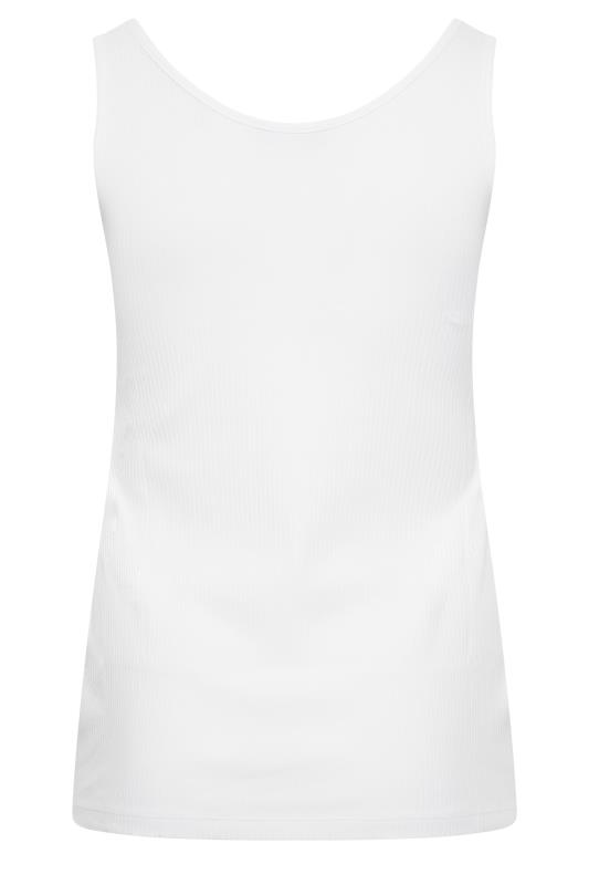 YOURS Plus Size Curve White Popper Vest Top | Yours Clothing  7