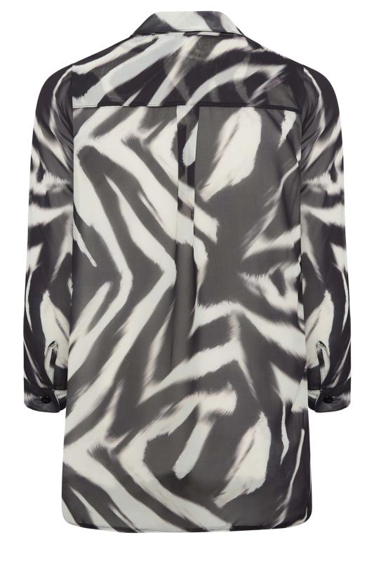 YOURS LONDON Plus Size Black Zebra Print Boyfriend Shirt | Yours Clothing 7