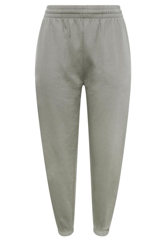 YOURS Curve Light Grey Cuffed Joggers | Yours Clothing 6