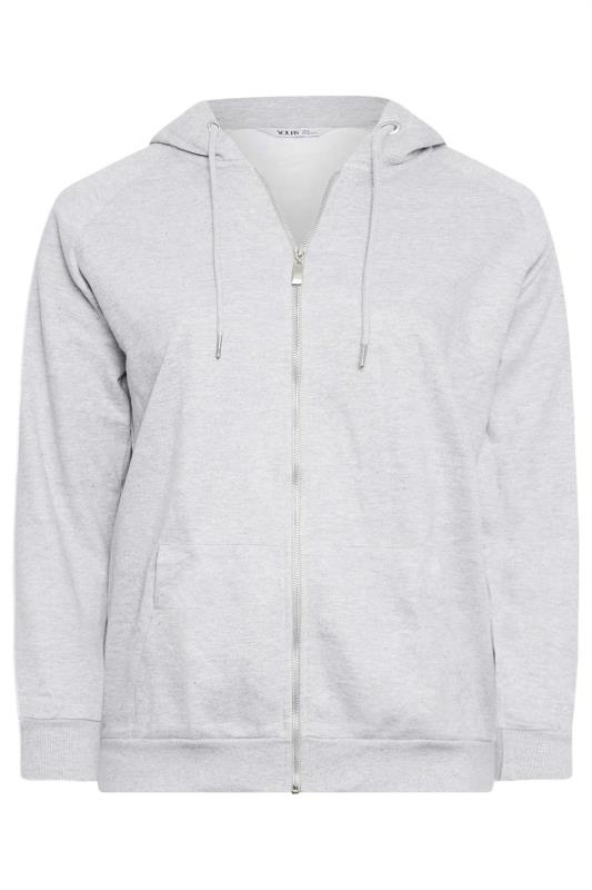 YOURS Plus Size Light Grey Essential Zip Through Hoodie | Yours Clothing 6