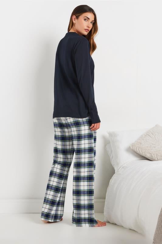 LTS Tall Navy Blue Woven Check Pyjama Bottoms | Long Tall Sally 3