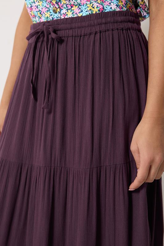 M&Co Petite Berry Purple Crinkle Maxi Skirt | M&Co 4