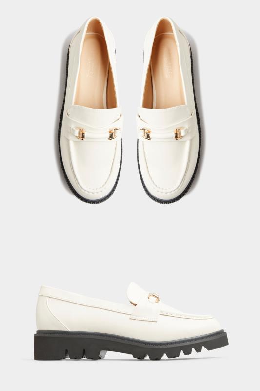 LIMITED COLLECTION Plus Size Cream Chunky Saddle Loafers In Extra Wide EEE Fit | Yours Clothing 2