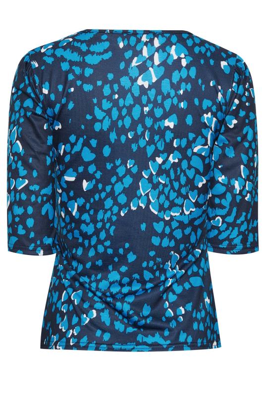 YOURS PETITE Plus Size Blue Animal Print Jersey Top | Yours Clothing 2