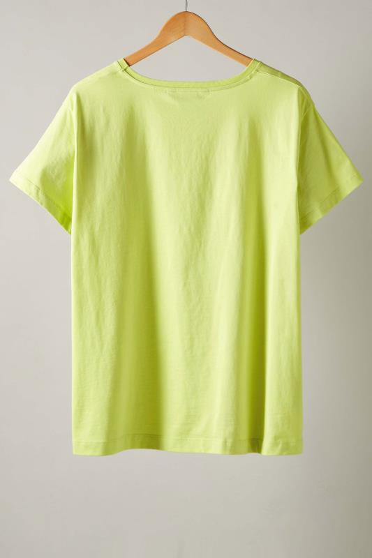 EVANS Plus Size Lime Green Stud Embellished Pure Cotton T-Shirt | Evans  6