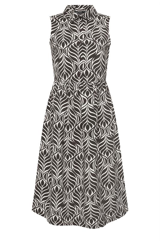 M&Co Petite Chocolate Brown Abstract Print Sleeveless Shirt Dress | M&Co 5