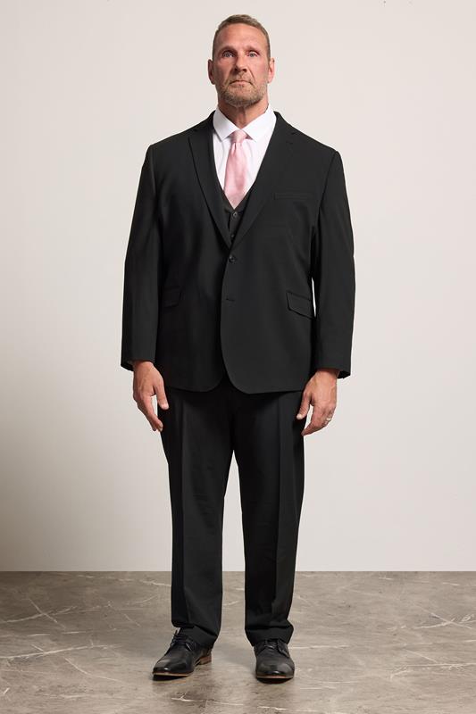 D555 Big & Tall Black Suit Jacket | BadRhino 1