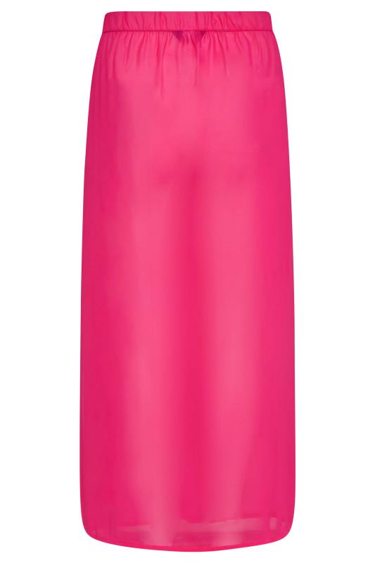 Plus Size Hot Pink Side Split Beach Skirt | Yours Clothing 6