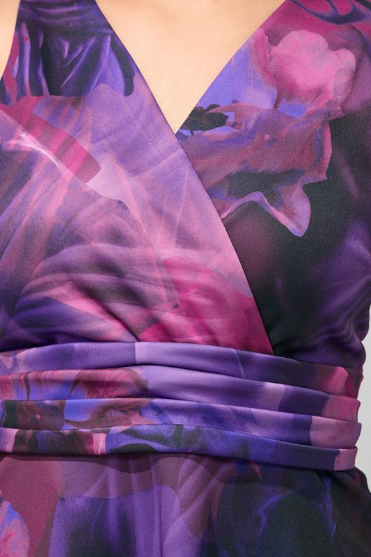 YOURS LONDON Plus Size Purple Abstract Print Skater Dress | Yours Clothing 4