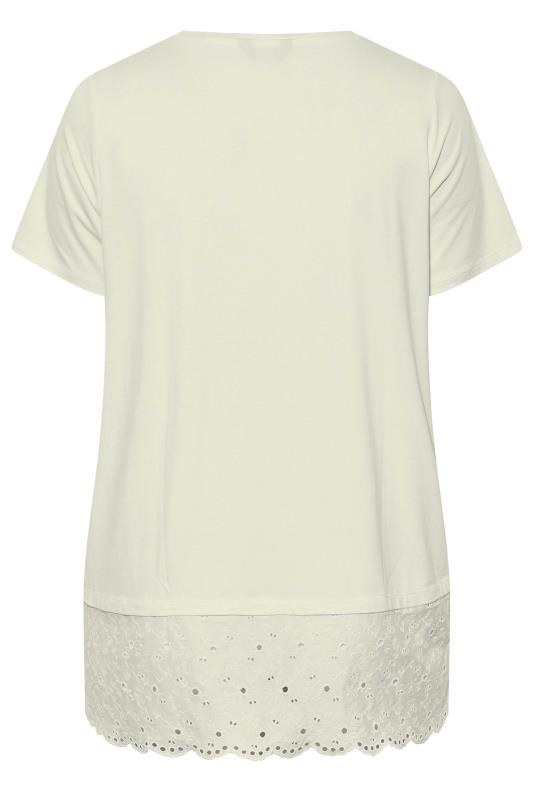 Plus Size White Lace Trim T-Shirt | Yours Clothing 6