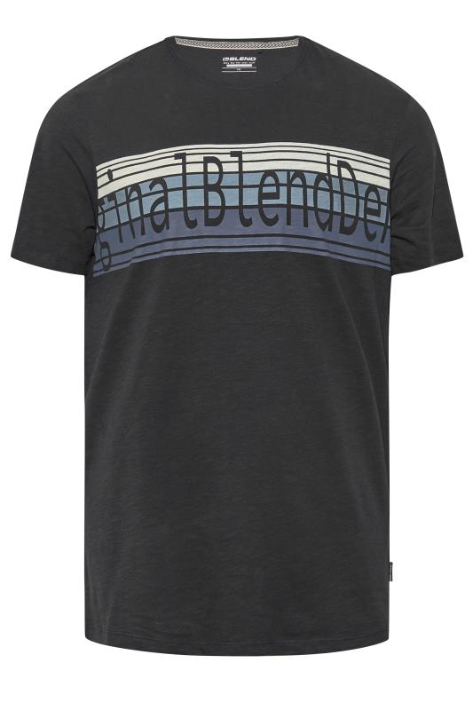 BLEND Big & Tall Black Stripe Logo T-Shirt 2