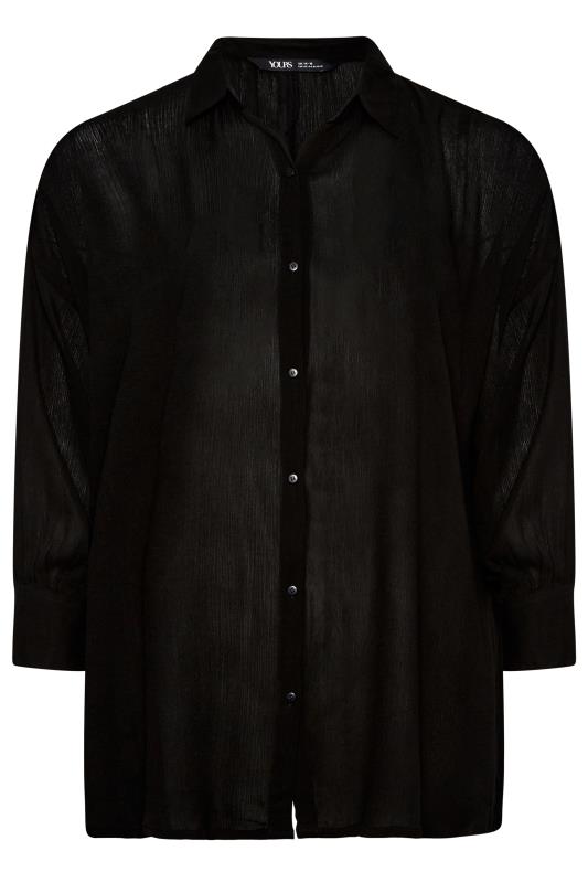 YOURS Plus Size Curve Black Beach Shirt | Yours Clothing  7