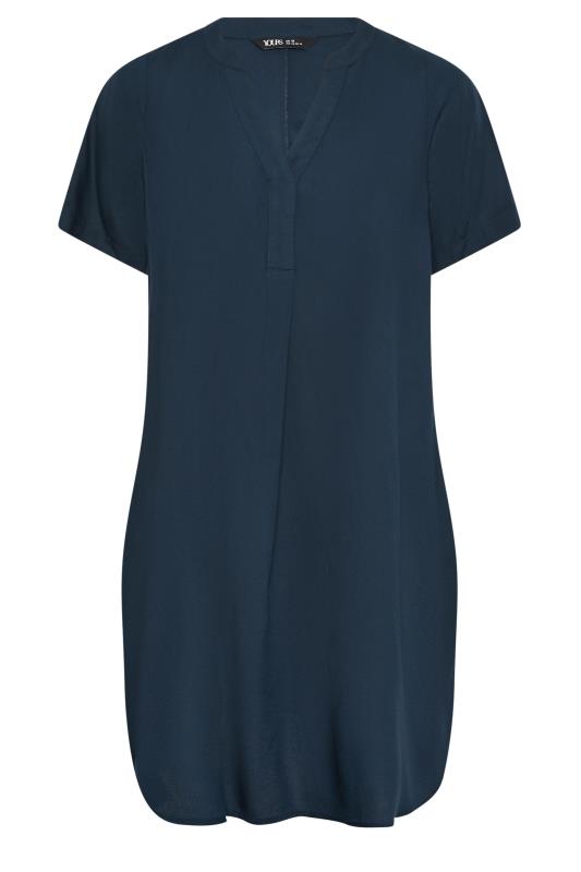 YOURS Plus Size Navy Blue Short Sleeve Tunic Dress | Yours Clothing 5