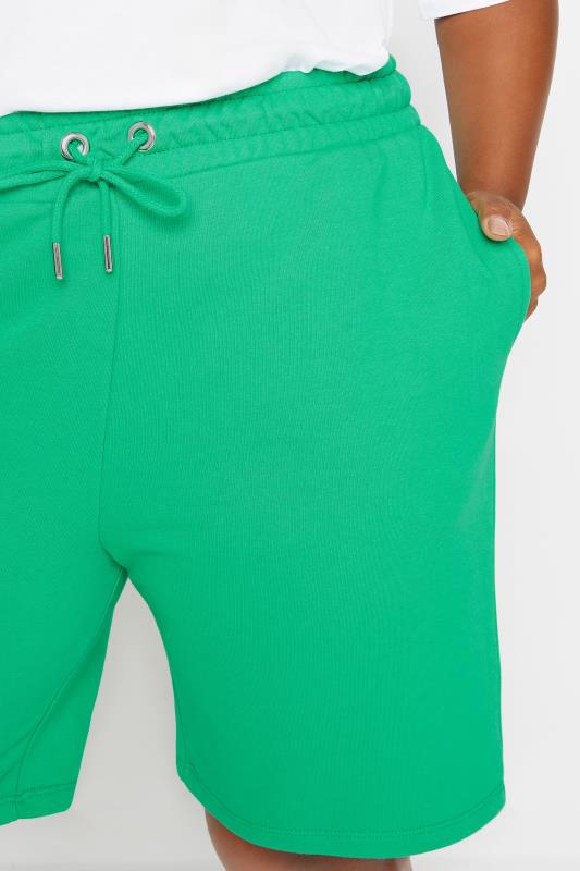 YOURS Plus Size Green Jogger Shorts | Yours Clothing 4