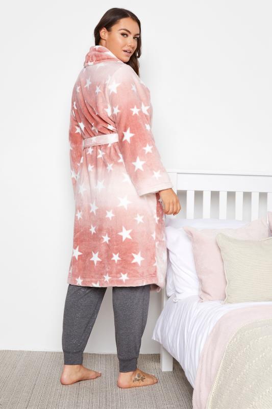 Curve Pink Ombre Star Print Dressing Gown 3
