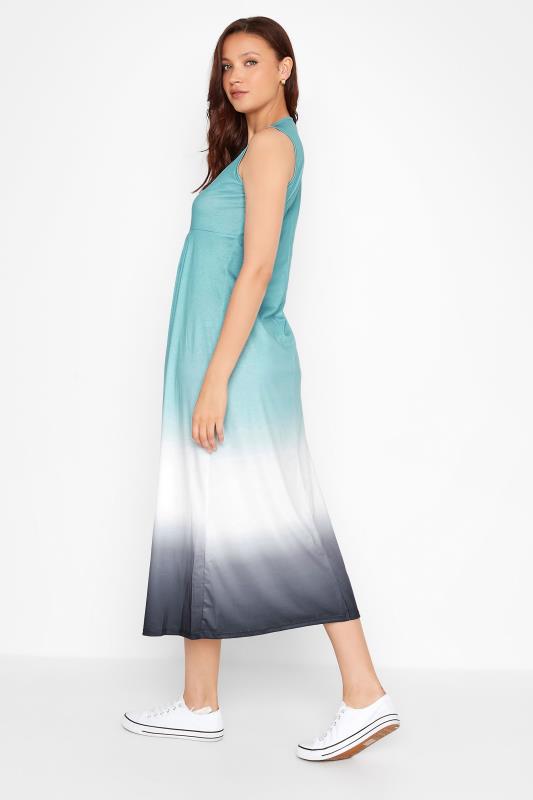 LTS Tall Light Blue Ombre Print Sleeveless Smock Dress 3