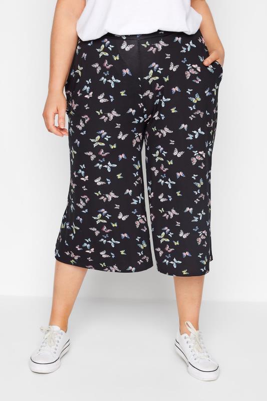 Curve Black Butterfly Culottes 1