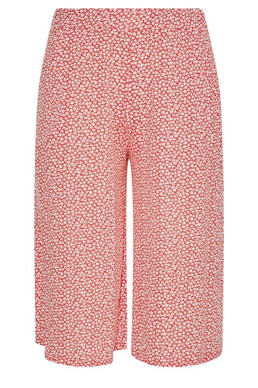Curve Red Ditsy Print Jersey Culottes_X.jpg