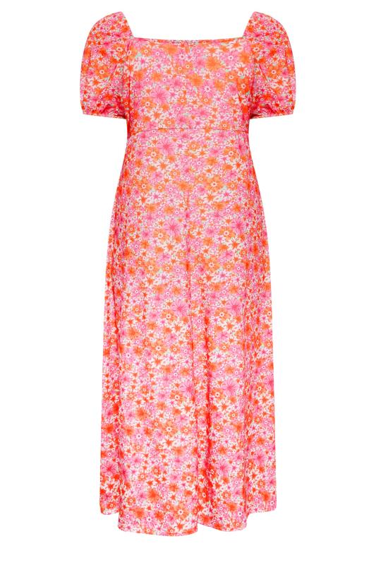LIMITED COLLECTION Curve Plus Size Pink Floral Wrap Maxi Dress | Yours Clothing  6