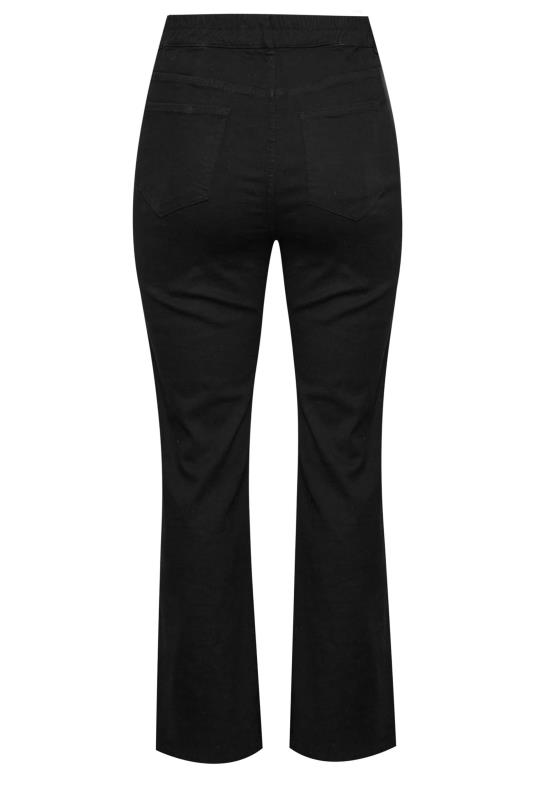 YOURS Plus Size Black Elasticated Waist Stretch Wide Leg Jeans | Yours Clothing  6