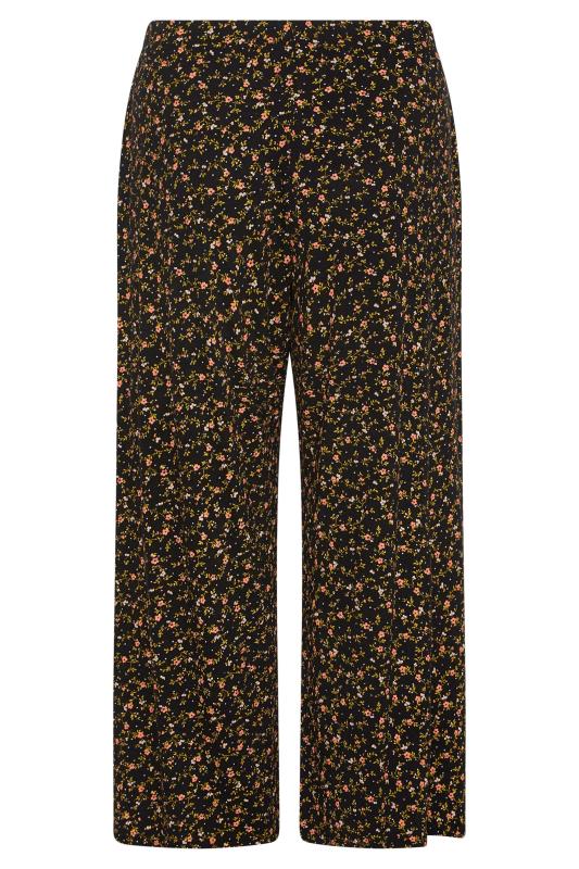 LIMITED COLLECTION Curve Black Ditsy Print Wide Leg Trousers_BK.jpg