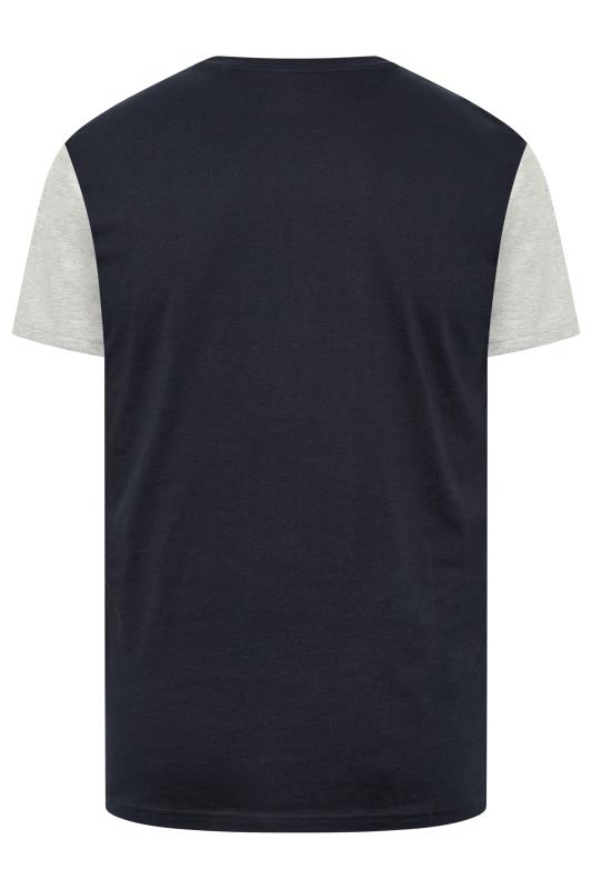 BadRhino Big & Tall Navy Blue & Grey Aztec Print Short Sleeve T-Shirt | BadRhino 4
