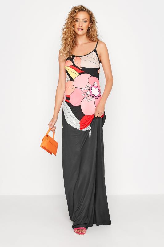 LTS Tall Women's Black & Pink Floral Print Maxi Dress | Long Tall Sally 2