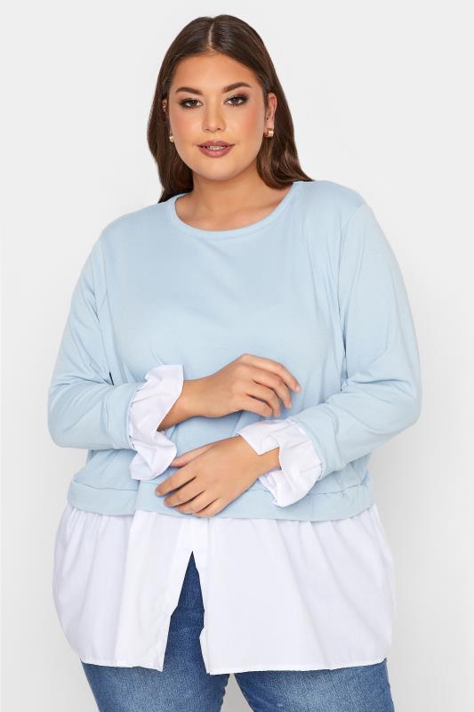 LIMITED COLLECTION Curve Blue 2 in 1 Jumper_A.jpg