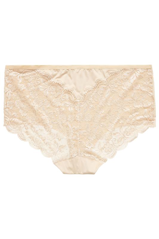 Nude Lace Back High Waisted Knickers | Yours Clothing 4