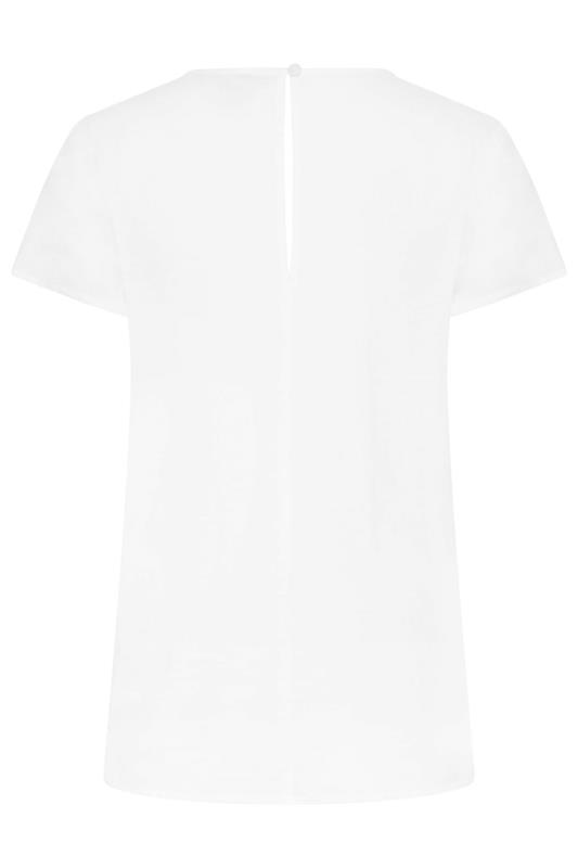 LTS Tall Women's White Broderie Front T-Shirt | Long Tall Sally 7