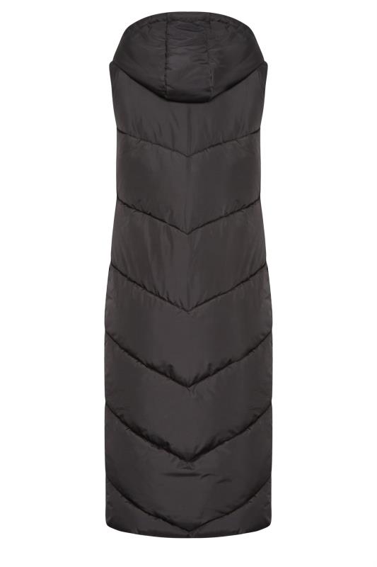 LTS Tall Black Quilted Longline Hooded Gilet | Long Tall Sally 7