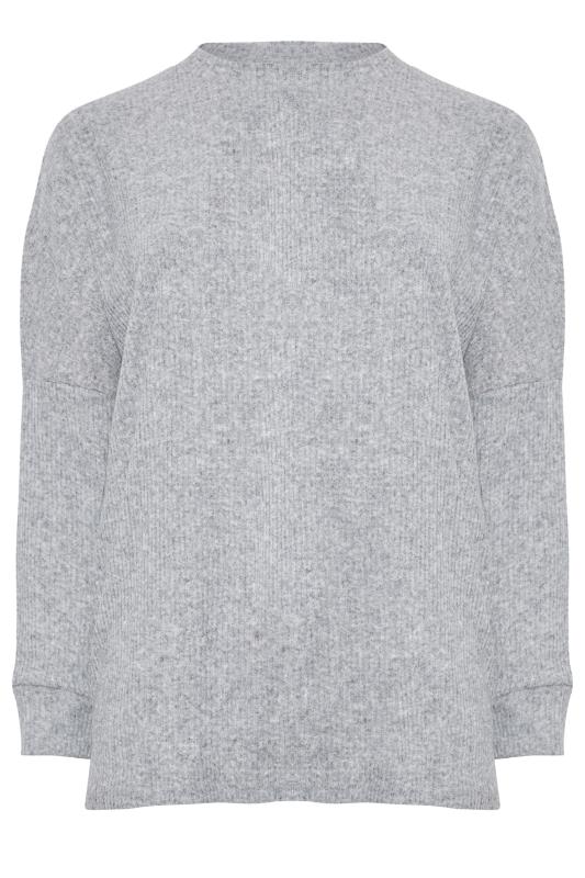 YOURS LUXURY Plus Size Grey Ribbed Jumper | Yours Clothing 5