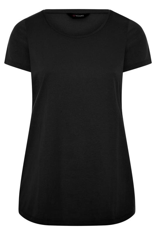 Plus Size Black Basic T-Shirt - Petite| Yours Clothing 4