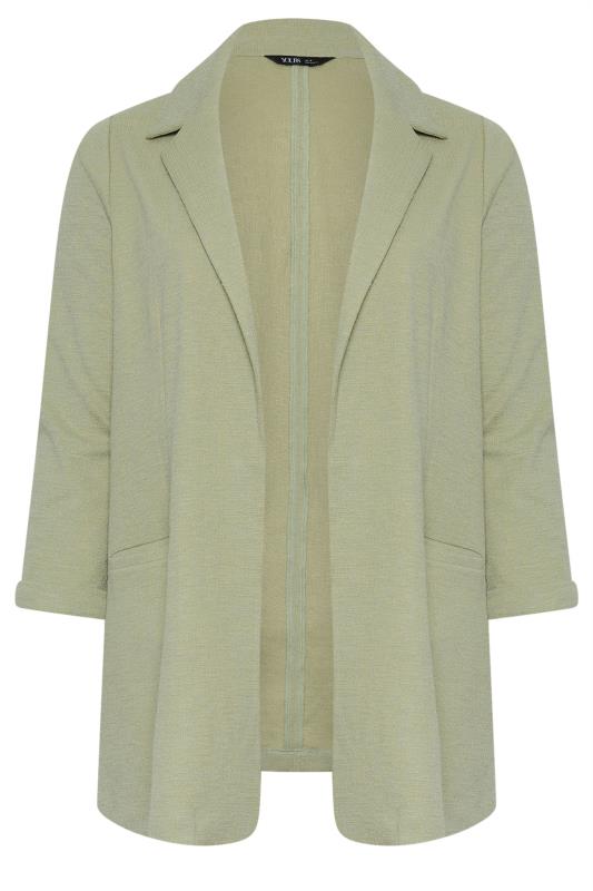 YOURS Plus Size Sage Green Textured Blazer | Yours Clothing  6