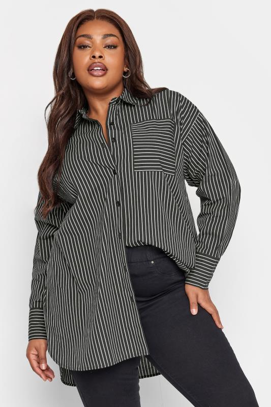 Plus Size  LIMITED COLLECTION Curve Black & White Striped Shirt